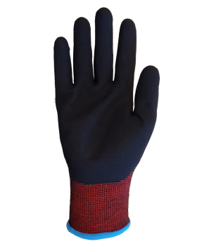 Preview: SUPER WORKER REDCUT F Polyethylen-Feinstrickhandschuhe, gesandete Nitrilschaumbeschichtung